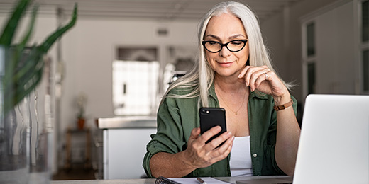 Woman looking at phone