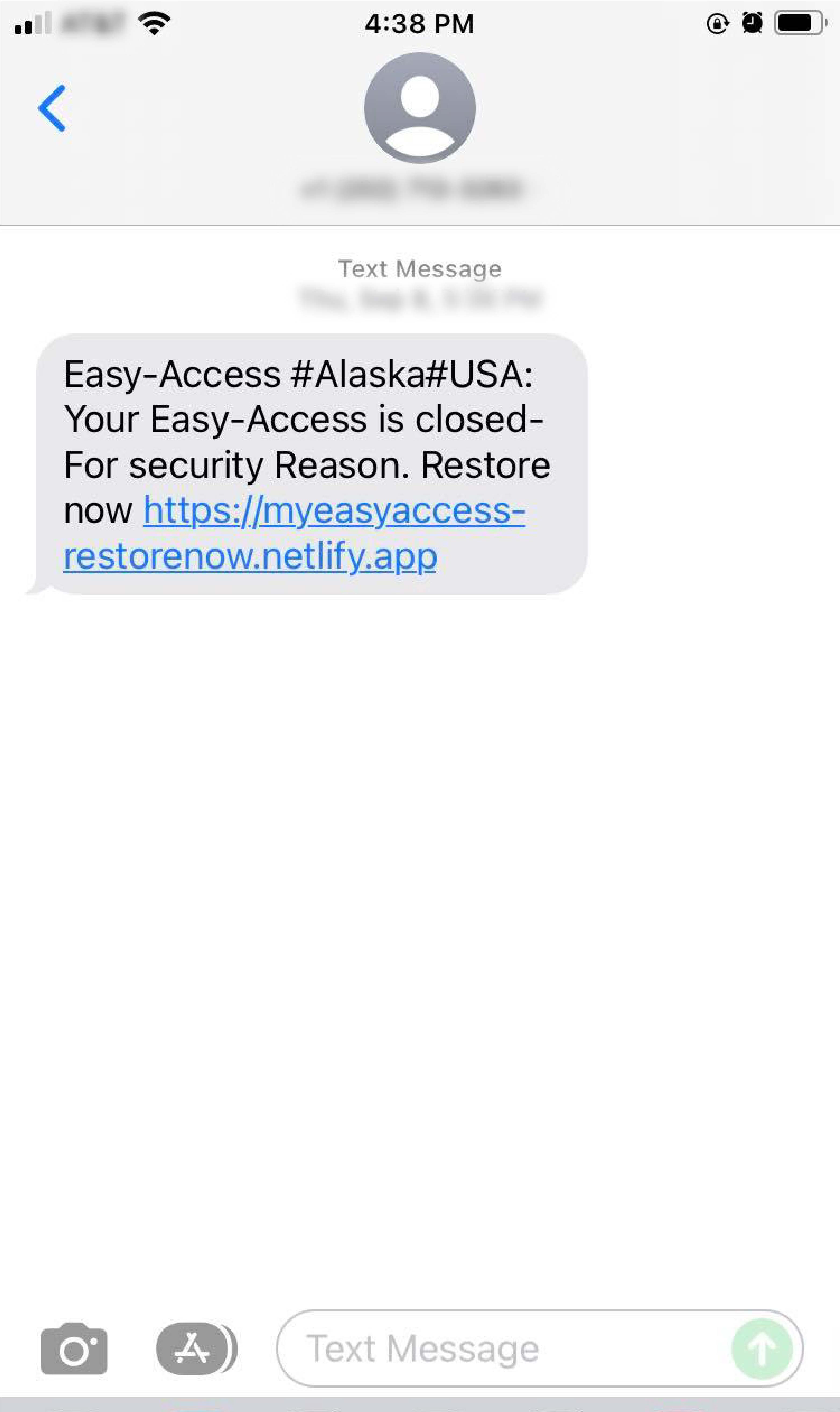 fraudulent texts sample 1