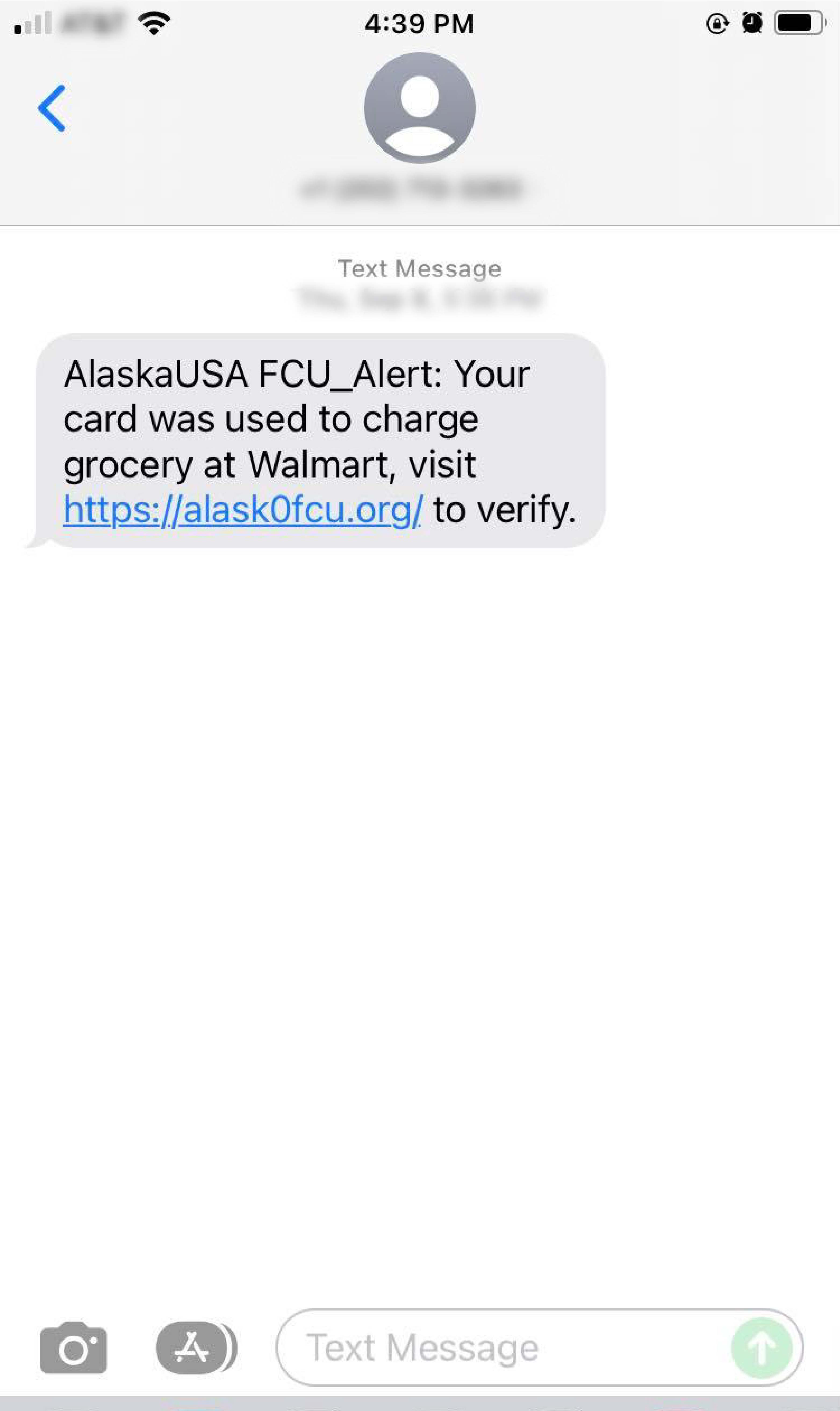 fraudulent texts sample 5