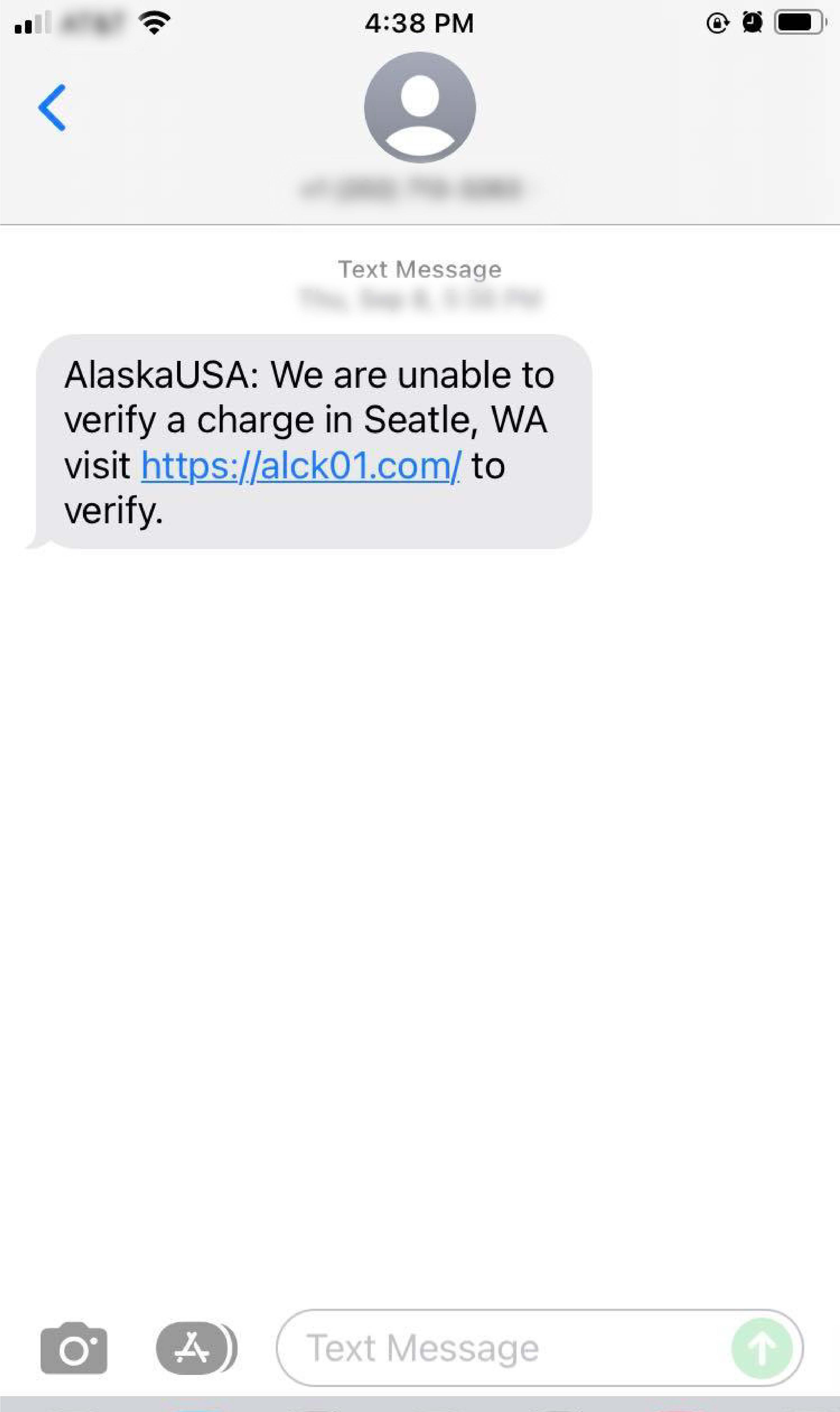 fraudulent texts sample 6