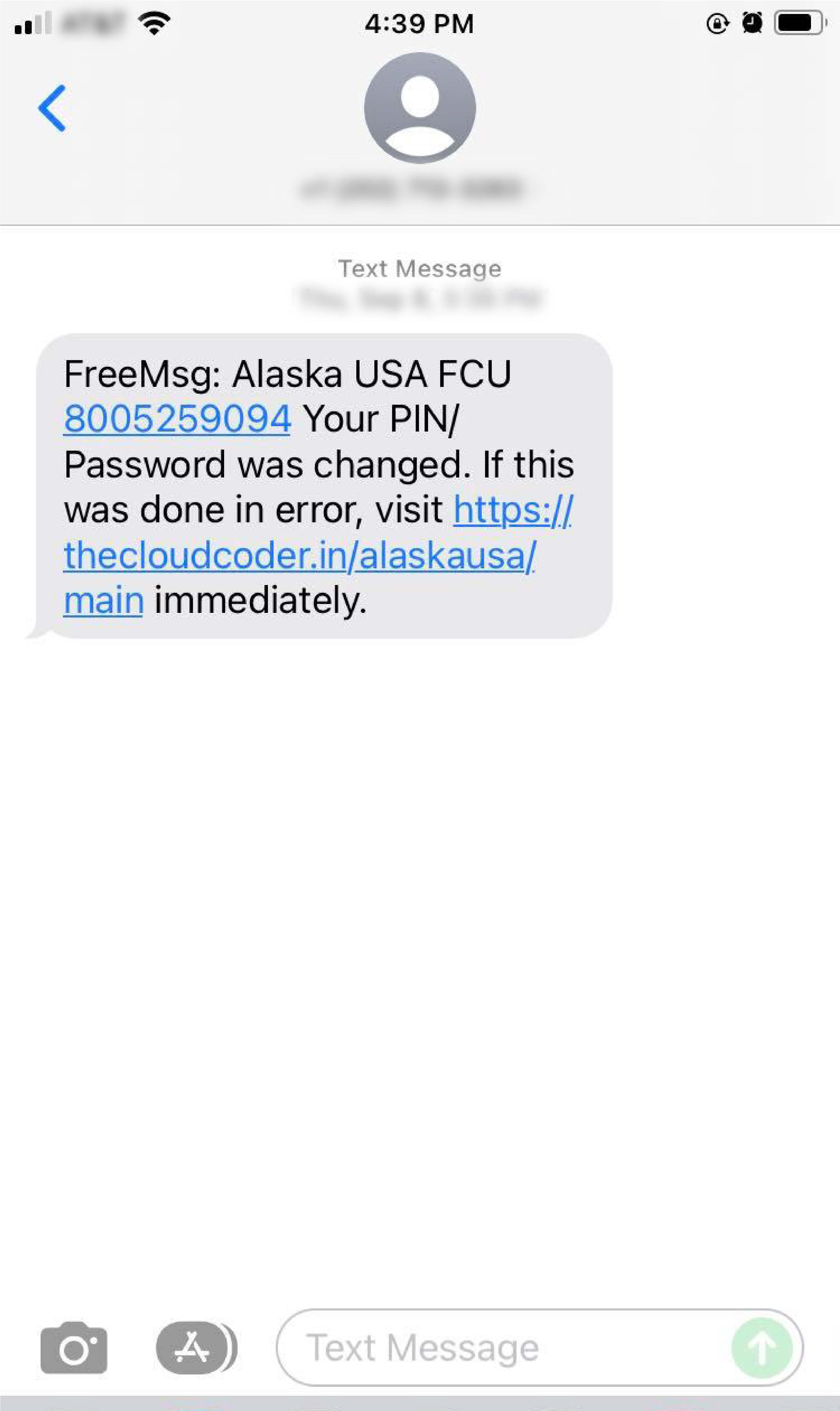 fraudulent texts sample 4