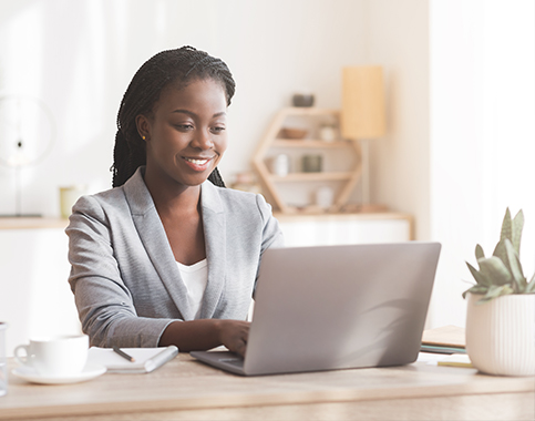 woman on a laptop