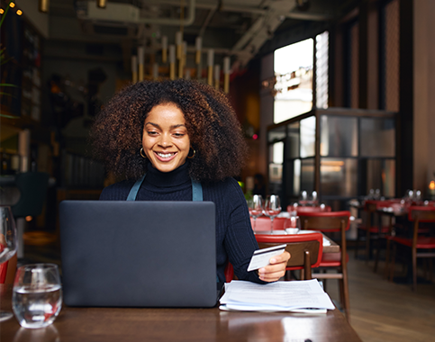 woman using a laptop