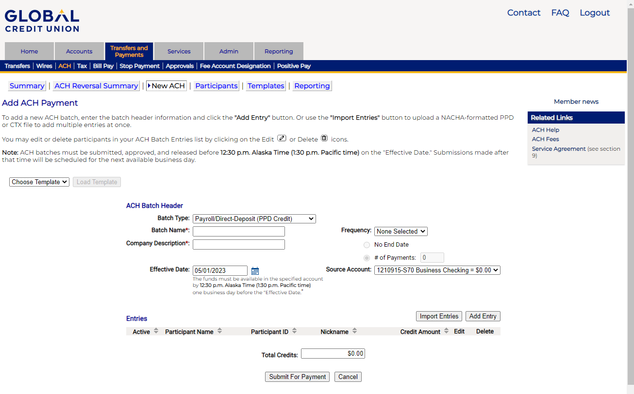 Add a ACH Payment