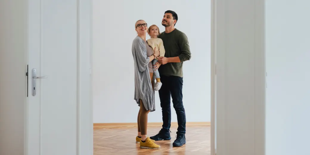 Young couple in an empty home