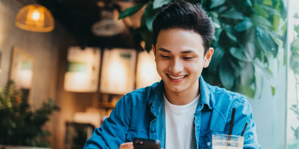 Young man on phone