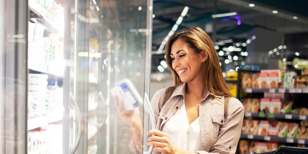 Woman shopping for butter